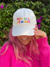 Load image into Gallery viewer, Not All Geminis Rainbow Hat - White