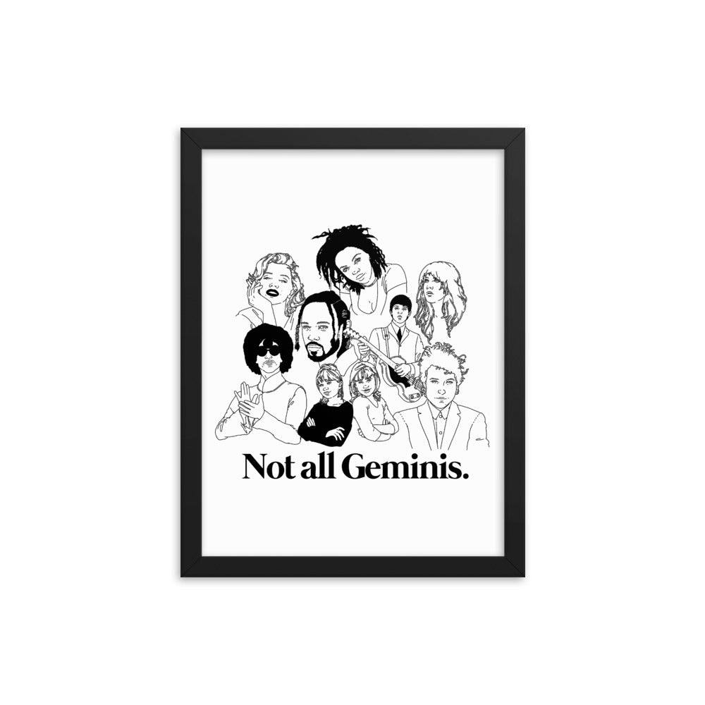 Not All Geminis Icons Framed Poster