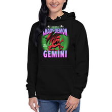 Load image into Gallery viewer, Not A Chaos Demon, Just a Gemini Hoodie - Black/Purple
