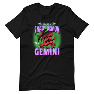 Not A Chaos Demon, Just A Gemini T-Shirt - Black/Purple