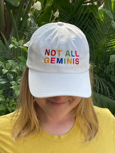 Not All Geminis Rainbow Hat - White