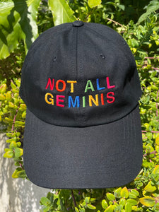 Not All Geminis Rainbow Hat - Black
