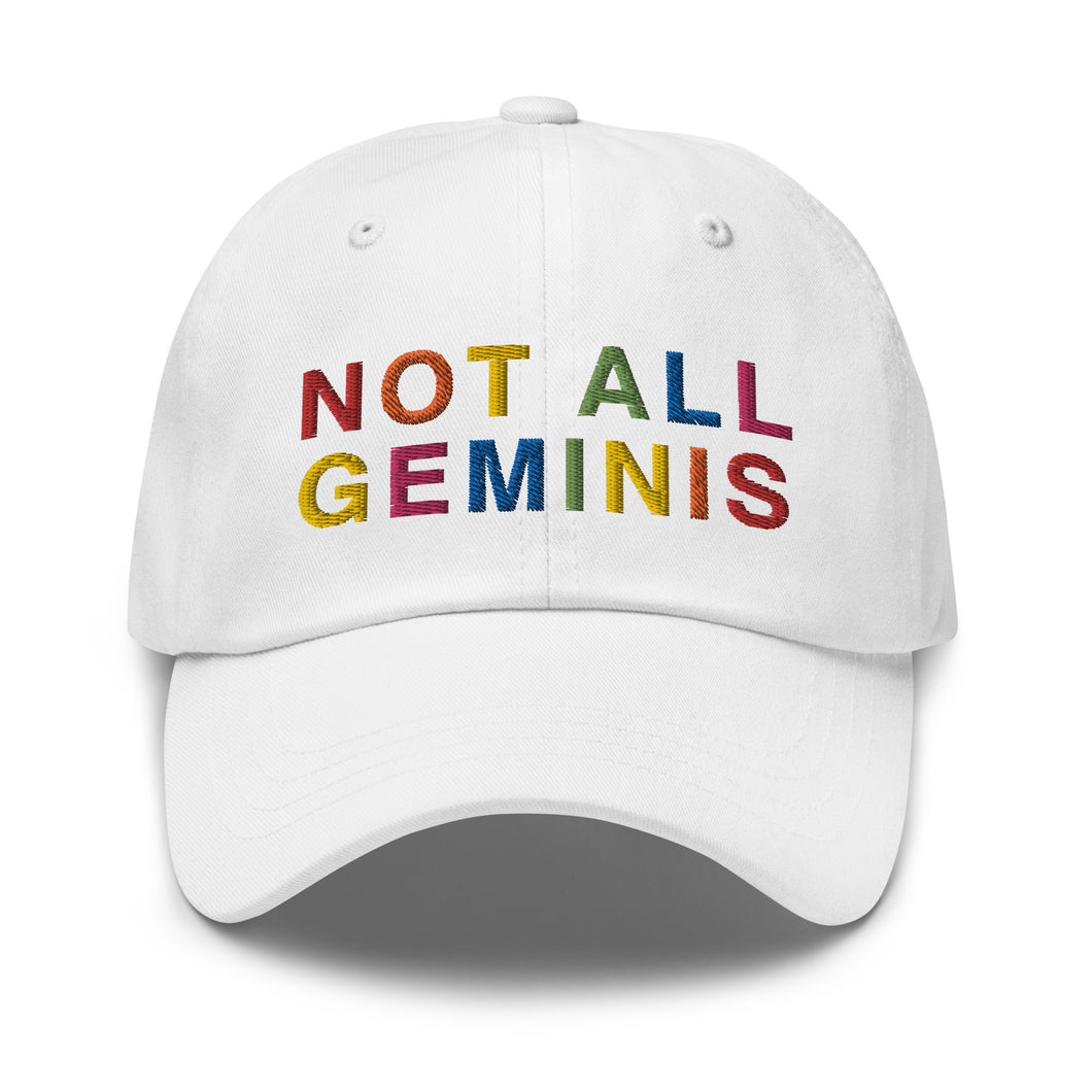 Not All Geminis Rainbow Hat - White