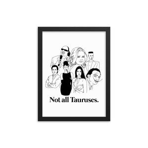 Not All Tauruses Icons Framed Poster