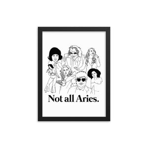 Not All Aries Icons Framed Poster